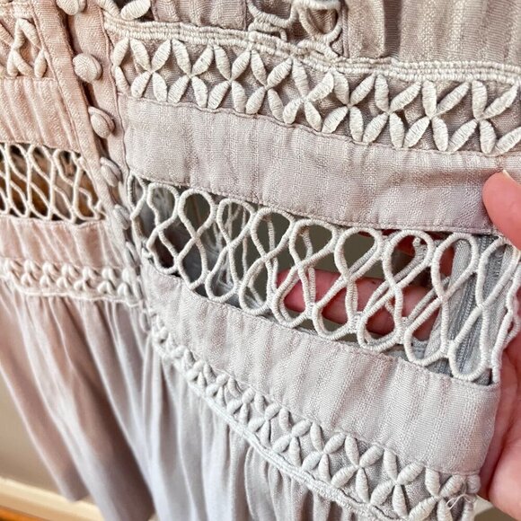 NEW Free People I Think I Love You Dress with Cut Work-‎ Size 6 - Picture 3 of 8